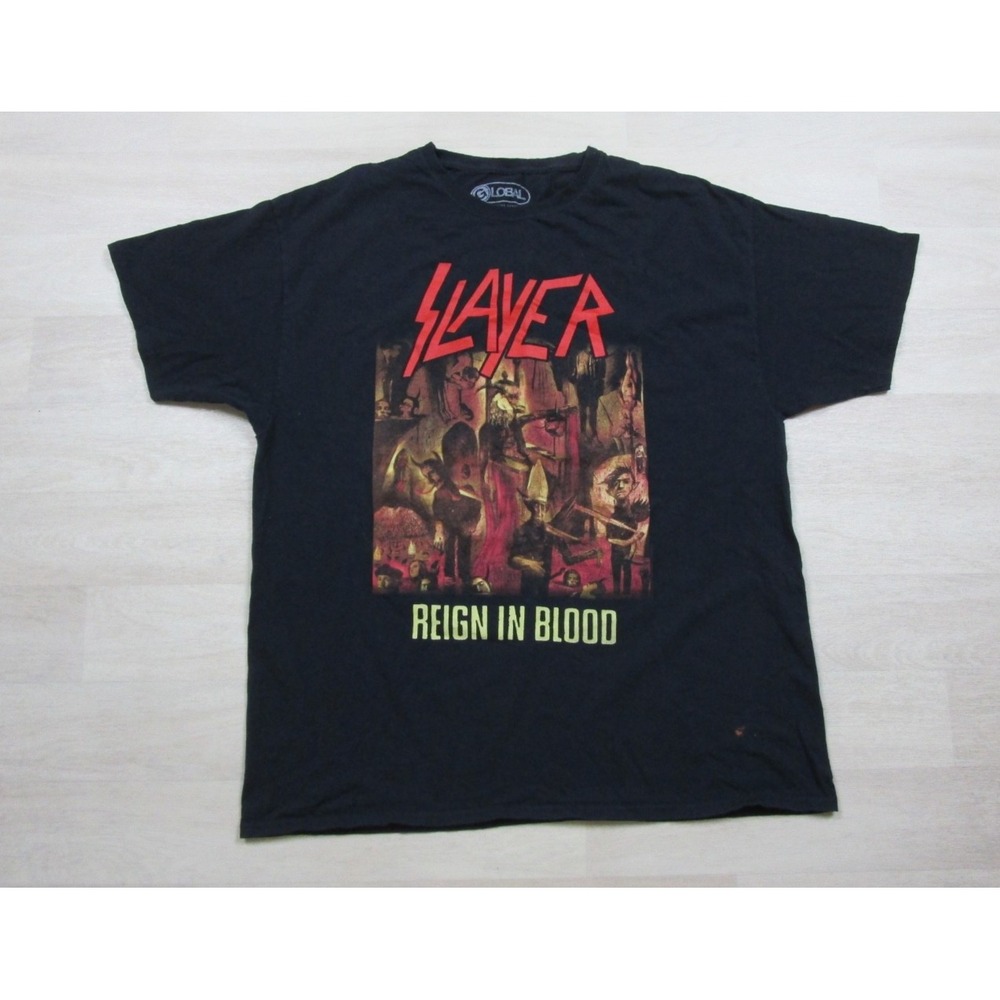 Slayer T-Shirt Men's (XL) 1986 Reign in Blood Album Cover REPRINT Thrash Metal